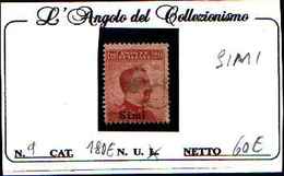 84976) EGEO-SIMI-Serie Ordinaria  SOPRA STAMPATA-20 C. MICHETTI- N.9- MLH* - Egeo (Simi)