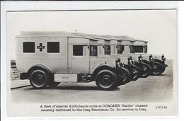 CPA IRAQ Voiture Automobile COMMER Pétrole Ambulance Croix Rouge Carte Photo RPPC - Irak