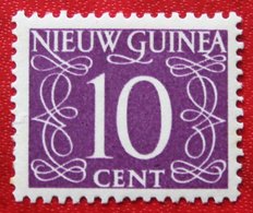 Cijfer 10 Ct NVPH 8 1950 MH / Ongebruikt NIEUW GUINEA NIEDERLANDISCH NEUGUINEA NETHERLANDS NEW GUINEA - Nederlands Nieuw-Guinea