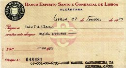 PORTUGAL, Cheques, F/VF - Ongebruikt