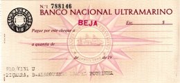 PORTUGAL, Cheques, F/VF - Ongebruikt