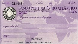 PORTUGAL, Cheques, F/VF - Neufs