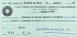 PORTUGAL, Cheques, F/VF - Ongebruikt