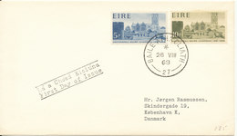 Ireland FDC 26-8-1968 St. Mary`s Cathedral Complete Set Of 2 Sent To Denmark - FDC