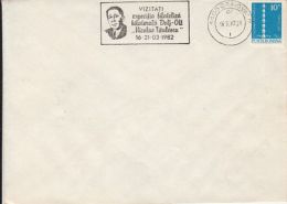 71746- NICOLAE TITULESCU, POLITICIAN, SPECIAL POSTMARK ON COVER, ENDLESS COLUMN STAMP, 1982, ROMANIA - Lettres & Documents