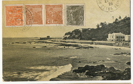 Bahia Barra   Ediçao  Almeida & Irmao P. Used To  Petit Quevilly France 4 Stamps  Light Defect Top Right Corner - Salvador De Bahia