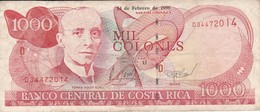BILLETE DE COSTA RICA DE 1000 COLONES AÑO 1999 SERIE D  (BANKNOTE) - Costa Rica