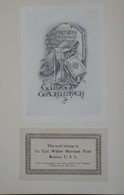 2 Ex-libris Modernes XXème Illustrés - ETATS-UNIS - G.A. KINKER - Lt Col. WALTER MERRIAM PRATT - Exlibris