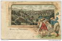 Traunstein - Gesamtansicht- Prägedruck - Traunstein