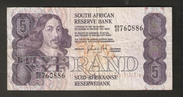 T. South African Reserve Bank Five VYF 5 RAND Suid Afrikaanse # B3 25 760886 - Afrique Du Sud