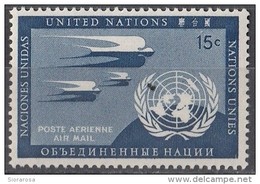 Nazioni Unite 1951 Sc. C3 Swallows Rondini Ed Emblema ONU Nuovo MNH - Ungebraucht