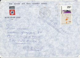 New Zealand Air Mail Cover (Blue Star Line) Sent To Switzerland Matamata 17-2-1975 Single Franked - Luftpost