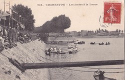 CHARENTON,,,,,LES  JOUTES  A   LA  LANCE,,,,,VOYAGE  1907,,,,TBE,,,,ANIMEE,,,, - Aviron