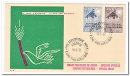 België 1957, FDC, Philatelistische Week - 1951-1960