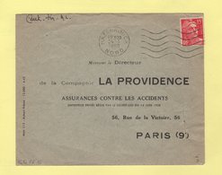 Perfore PA (PA15) La Providence - Hazebrouck Nord Sur Lettre Reponse - Type Gandon - Other & Unclassified