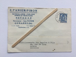 GENAPPE- NIVELLES  »E .PANIER - PIRON QUINCAILLERIE (Butagaz)Sc  Jean PANIER « Document Établissements Engelen &Fils . - Genappe