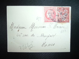 LETTRE MIGNONNETTE TP CERES DE MAZELIN 1F + IRIS 1F50 OBL.3)5 46 TOURS GARE INDRE ET LOIRE (37) - 1945-47 Cérès De Mazelin