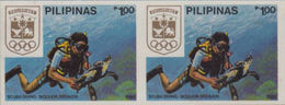 PHILIPPINES 1988 Olympics Seoul P1 Diving Tortoise IMPERF.PAIR - Immersione