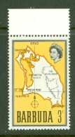 Barbuda: 1968/70   QE II - Map Of Barbuda    SG15    3c     MNH - Barbuda (...-1981)