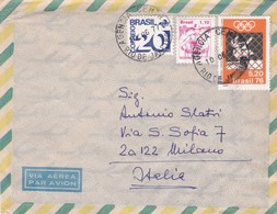 BUSTA VIAGGIATA RACCOMANDATA -  VIA AEREA  - BRASILE  -  DESTINAZIONE MILANO ( ITALIA ) 1977 - Cartas & Documentos