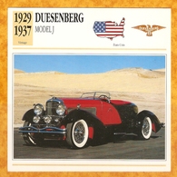 1929 DUESENBERG MODEL J - OLD CAR - VECCHIA AUTOMOBILE -  VIEJO COCHE - ALTES AUTO - CARRO VELHO - Cars