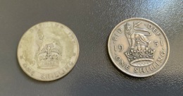 INGHILTERRA - GREAT BRITAIN - 1951 E ? - 2 Monete 1 SHILLING - I. 1 Shilling