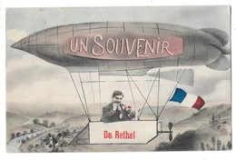 RETHEL (08) Carte Fantaisie  Souvenir Dirigeable - Rethel