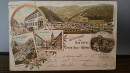 Carte Pionnière Litho - Sainte-Croix-aux-Mines - Envoyée En 1897 - Sainte-Croix-aux-Mines