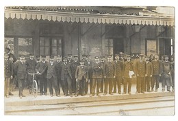 MONTCEAU LES MINES (71) Carte Photo Gare Du Chemin De Fer Quai Belle Animation - Montceau Les Mines