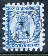 FINLAND 1866 20 P. Blue/blue On Wove Paper With Roulette II, Used.  SG 34, Michel 8 Bx - Oblitérés