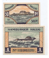 2257 REUSSENKÖGE _ HALLIG HAMBURG, NOTGELD  50 Pfg. & 1 Mark - Bredstedt