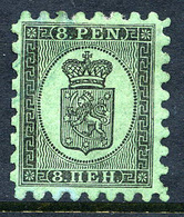 FINLAND 1866 8 P. Black/green Roulette I, Used. SG 44, Michel 6 Ax - Usados