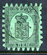 FINLAND 1866 8 P. Black/green Roulette III, Used. SG 46, Michel 6 Cx - Gebruikt