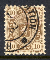 FINLAND 1881 10 P. Brown, Perforated 11, Fine Used. SG 72, Michel 15Ay - Gebruikt