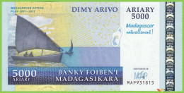 Voyo MADAGASCAR 5000 Ariary 2007 P94a B331a MAP UNC Baobab Commemorative - Madagaskar