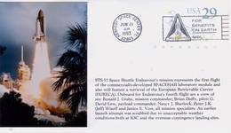 1993 USA Space Shuttle Endeavour STS-57 Launched Commemorative Cover - Amérique Du Nord