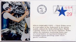 1993 USA Space Shuttle Columbiar STS-55 Onboard View Ulrich Walter Commemorative Cover - Noord-Amerika