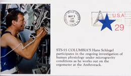 1993 USA Space Shuttle Columbiar STS-55 Astronaut Hans Schlegel Commemorative Cover - Amérique Du Nord
