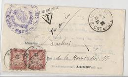 Lettre De La Mairie De Dijon - 1926 - Non Affranchie Et Taxée à 60 Cts - 1859-1959 Covers & Documents