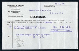 3190 - Erfurt - Heimann & Sachs Ledergroßhandel - Rechnung - 1900 – 1949