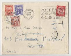 Lettre De Barnsley (UK) à Paris - 1955 - Taxée à 17 Frs - 1859-1959 Covers & Documents