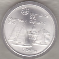 Canada 5 Dollars 1973 JO Montréal 1976 Kingston Et Voiliers ,Argent  Unc Dans Sa Capsule - Canada