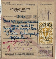 1949- MANDAT-CARTE COLONIAL  De 2.462 F  Taxe 5 F. De DOUALA - Cartas