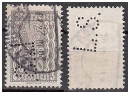 Austria 1922 Sc. 275  Simbolo Dell ' Agricoltura - Perforè Perfin Perforato " L.S. " Osterreich - Perforés