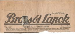 Romania 1939 Brassoi Lapok Transylvanian Newspaper Fragment With Stamp 25 Bani Charles / Carol - Cartas & Documentos