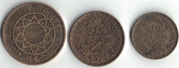MAROC - LOT DE 3 PIECES - 10F-20F-50F. - Maroc