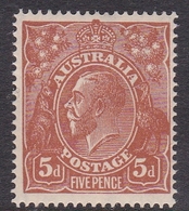 Australia SG 23 1915 King George V,5d Brown, Mint Hinged - Nuovi