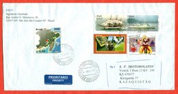 Brazil 2001.Ships. Envelope Really Passed The Mail. - Brieven En Documenten