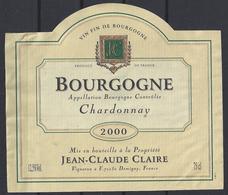 ETIQUETTE BOURGOGNE CHARDONNAY 2000 - Jean Claude Claire - Bourgogne