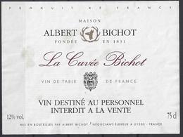 ETIQUETTE BOURGOGNE CUVEE BICHOT - Bourgogne